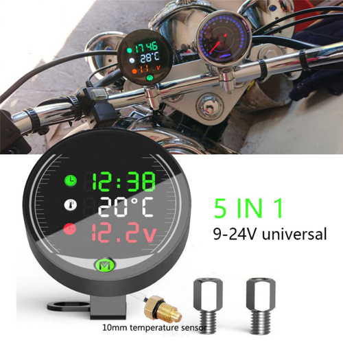 5 in 1 Motorcycle Water Temperature Meter with Temperature Sensor 1