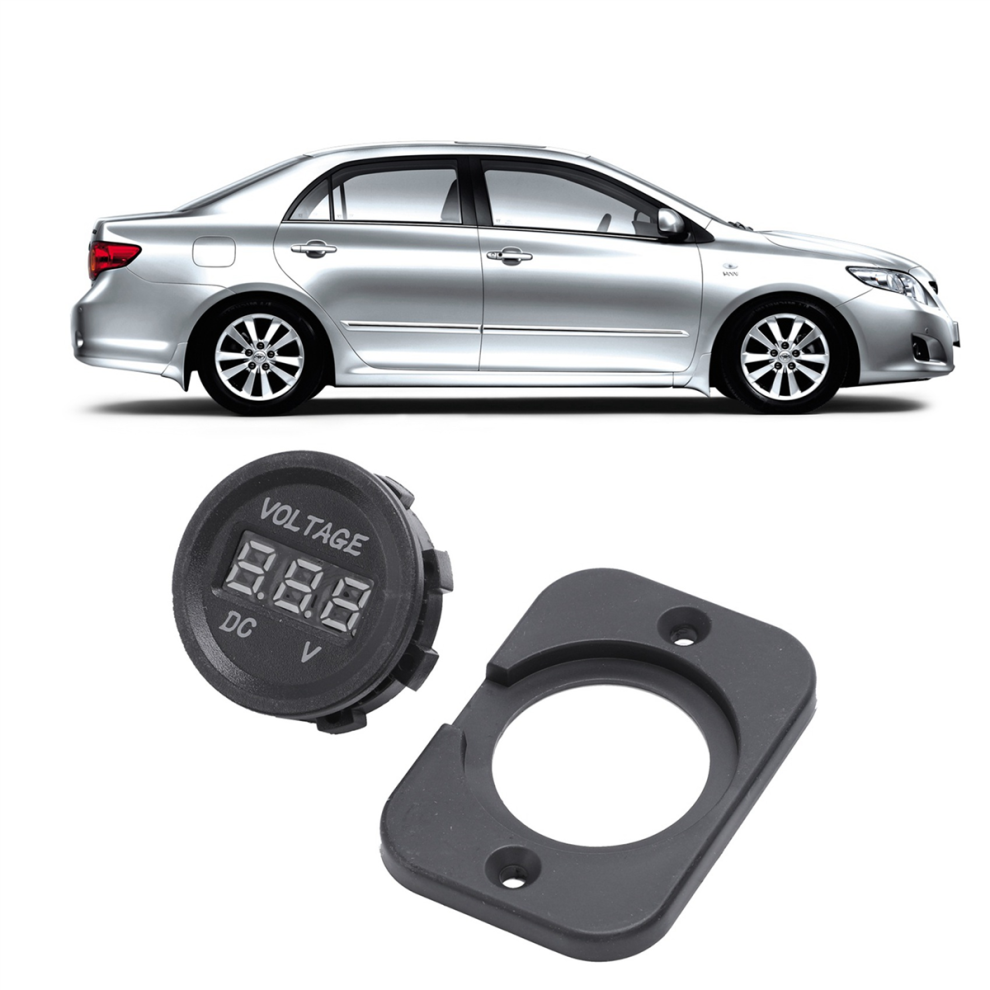 12V-24V Waterproof Car Motorcycle Led Digital Display Voltmeter Black 4851340609684