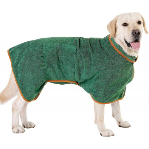 Microfiber Adjustable Dog Bathrobe Absorbent Large Dog Bathrobe for Drying After Bathing Bathing