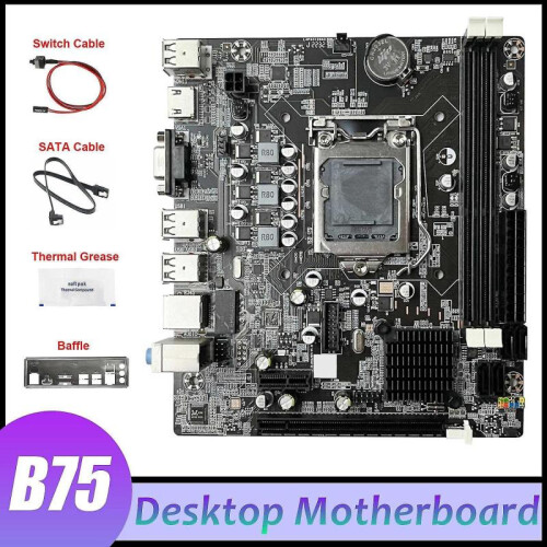 B75 Desktop Mboard+sata Cable+s Cable+ Grease+baffle A1155 Ddr3 2x8g Pci 1