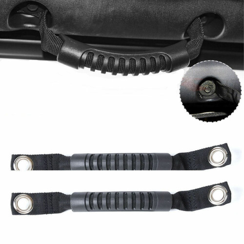 2Pcs Grab Handles Black Rear Seat Grab Padded Roll Bars for 1