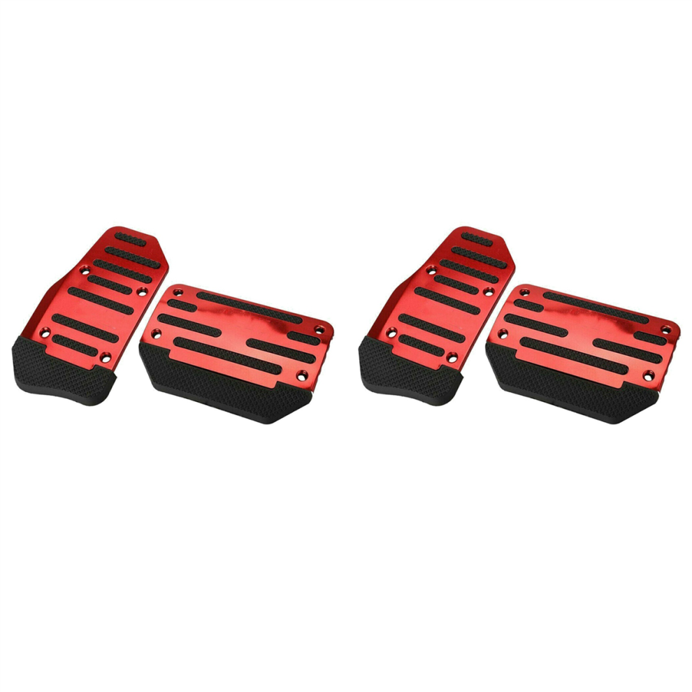 Universal Gas Pedal And Brake Pedal Cover For Transmission Car Red 4851340624564