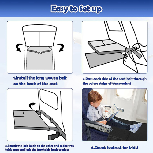Airplane Cushion Extender for Kids, with Side Pockets for Leg Rest 2