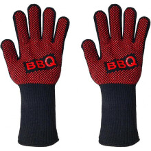 Pair of BBQ Gloves | 932F Heat Resistant Silicone Non-Slip Oven Gloves, Long Oven Gloves for Broiling, Broiling, Cooking, Cooking, Cutting