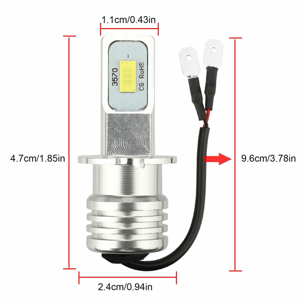 2X H3 Super Bright Led Fog Driving Lamp Bulb Kit 6000K Light 4852890815440