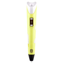 3D Pen PLA and ABS Filament Printing Pen Creative Toy Children's Birthday Gift Design Drawing DIY Pen with LCD Screen,Yellow