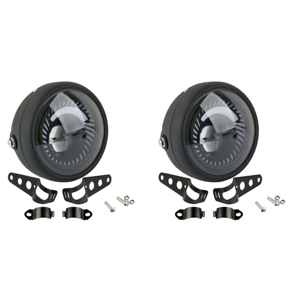 Motorcycle 6.5 Inch Led Headlight Spiral Side Mount Bracket White 4852890814283