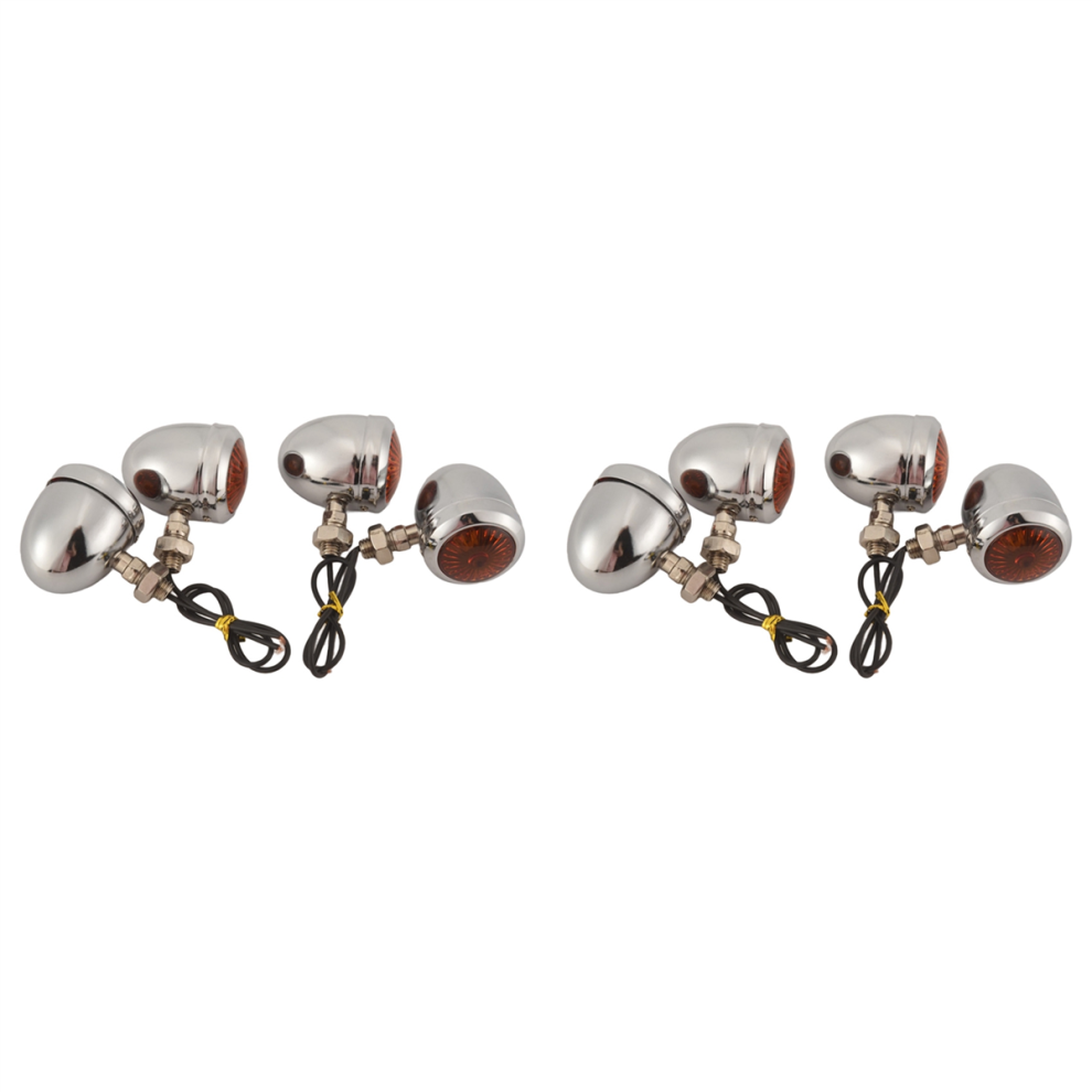 4Pc Chrome Motorcycle Turn Signal Led Motor Lamp Bulb Light 4852890815150