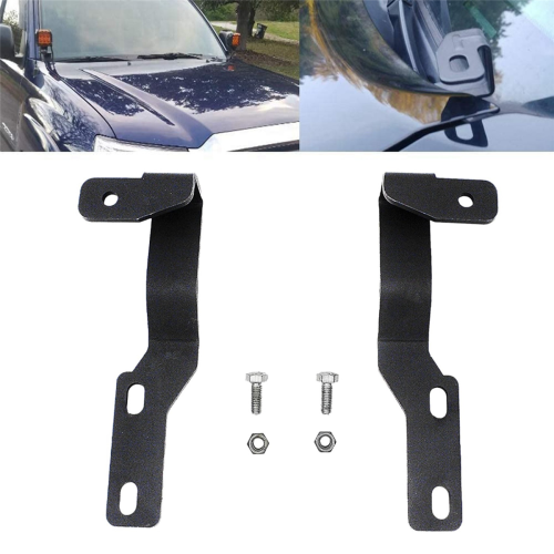 Front Hood LED Light Mounting Bracket Kit for 2005-15 1