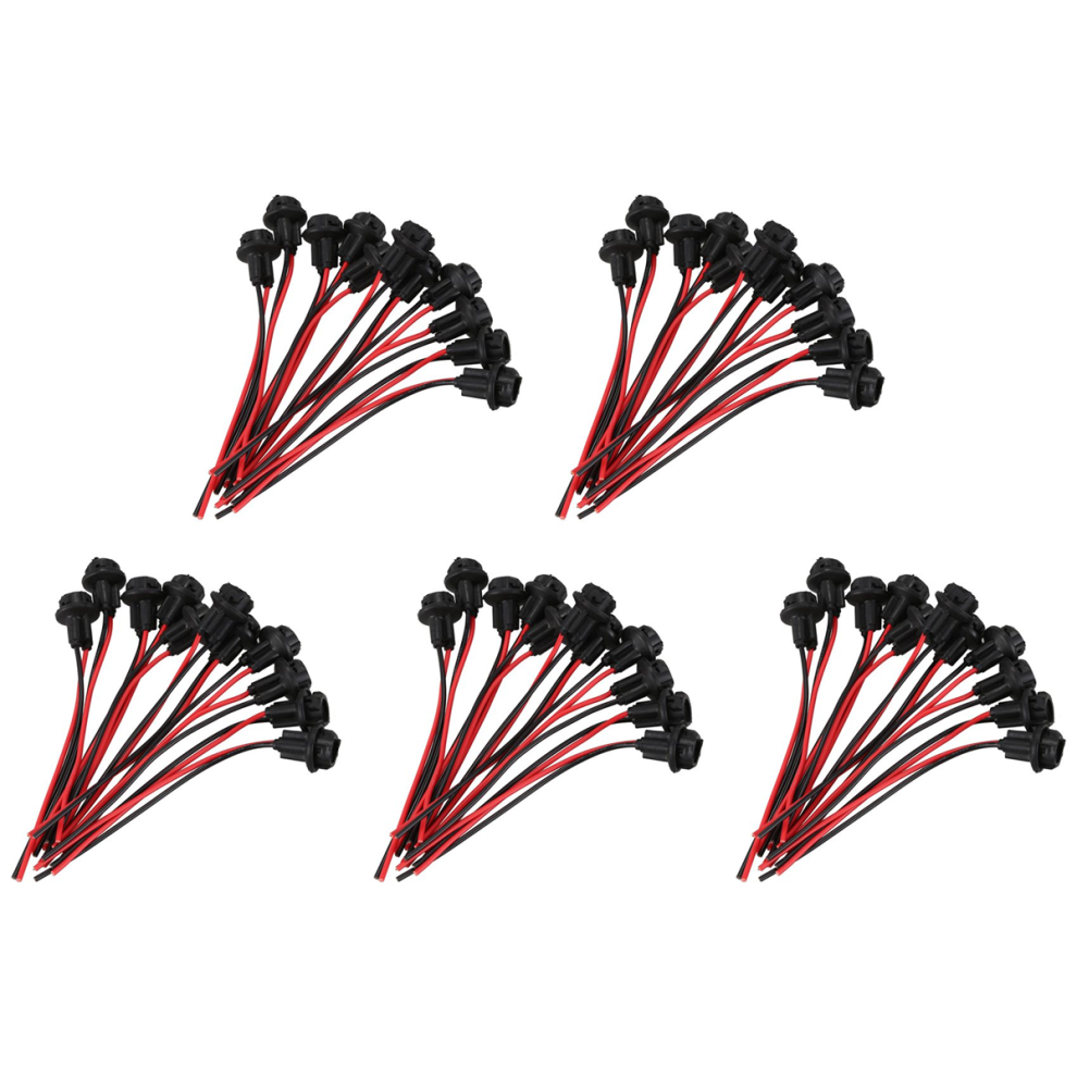 10X T10 W5w 168 194 Lamp Holder Socket Glass Base Lamp Socket, Black 4852890821274