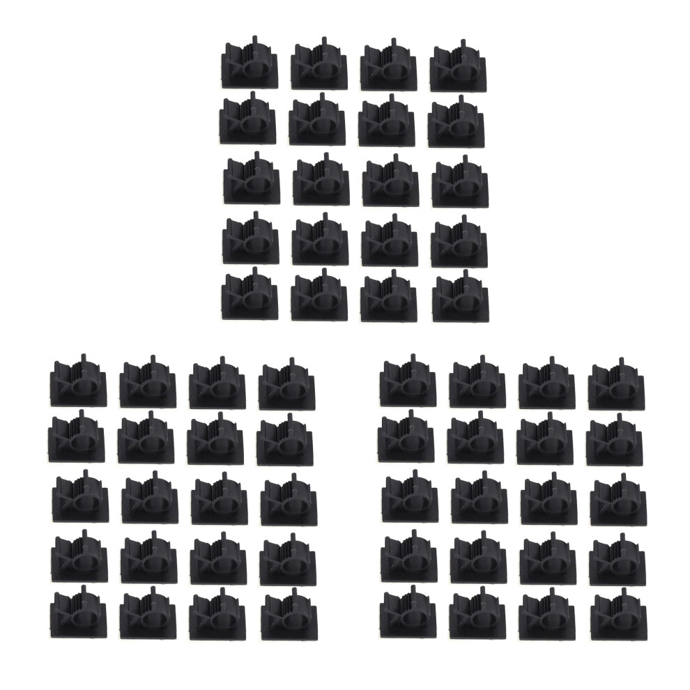 20Pcs Black Plastic Cable Clamps Self Car Cable Clips Wire Organizer 4852890821977