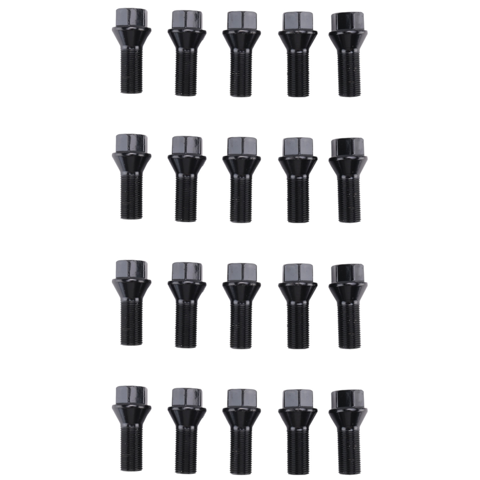 5Pcs M14 X 1.25 Wheel Locking Lug For X3 X5 E70 E71 F20 F25 Black 4852890839798
