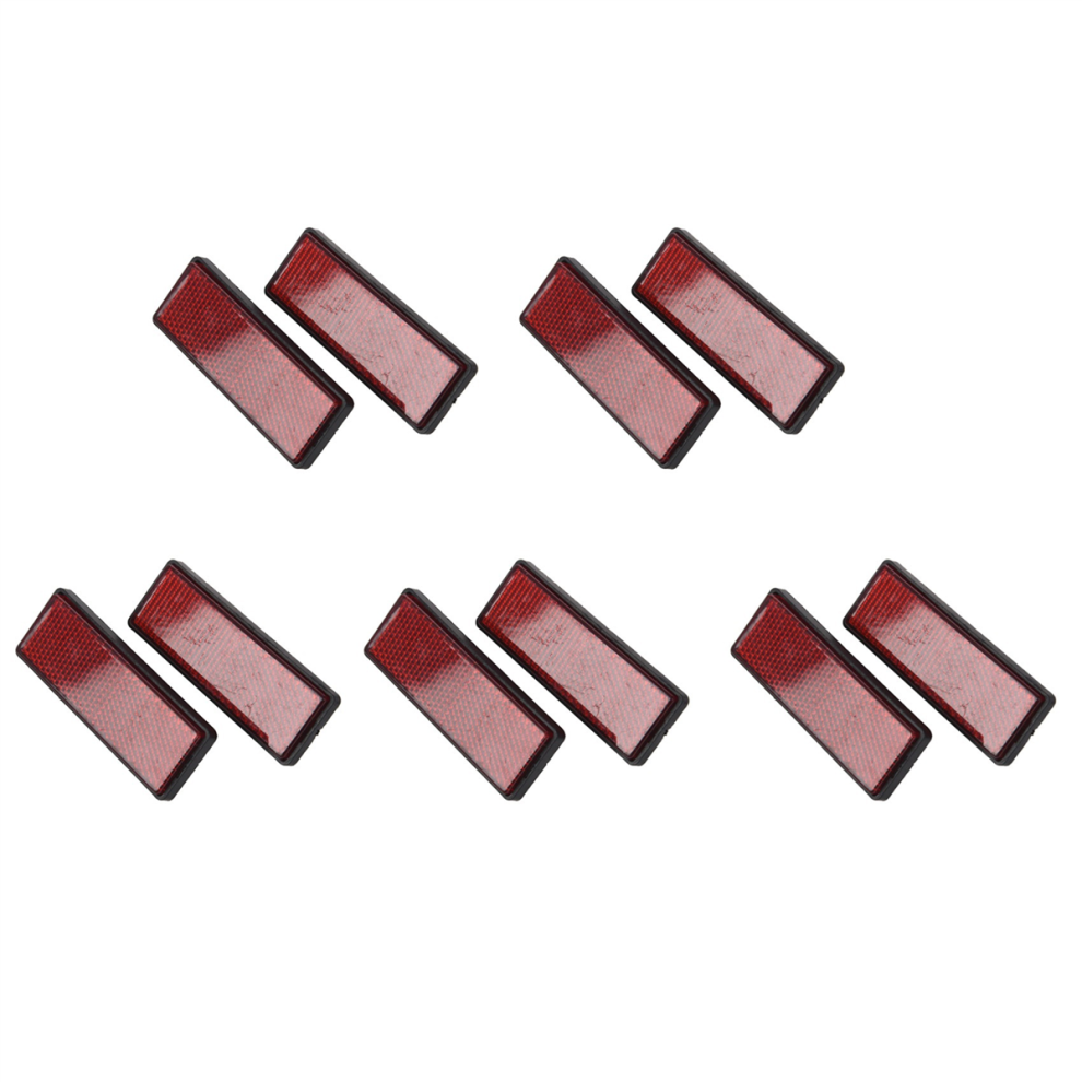 Rectangle Reflectors Universal For Motorcycles Atv Dirt Bikes Red 4852890853589