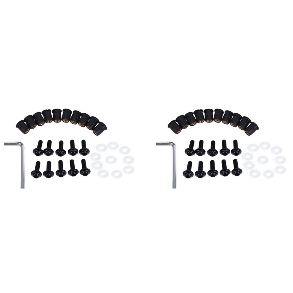 10Pcs/Set M5 Bolts Metric Rubber Well Nuts Windscreen Fairing Cowl 4852890862543