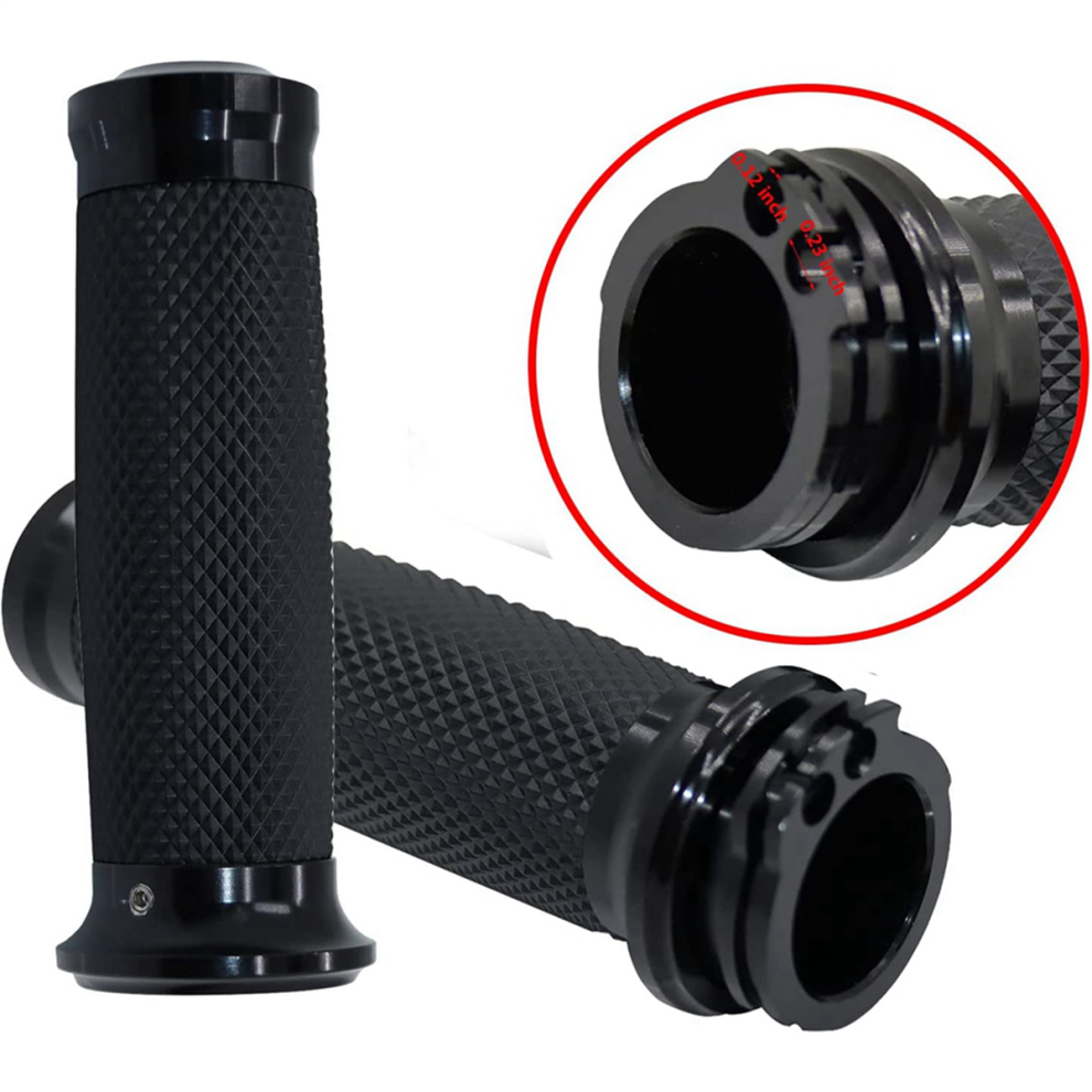 Universal 1In 25Mm Hand Grips Motorcycle Handle Bar Handlebar Black 4852890865452