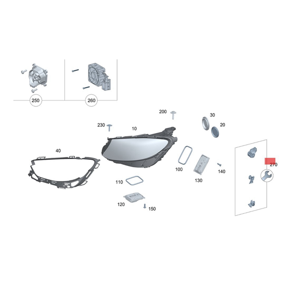1Pair Headlight With Screws For E W213 W238 2016-2020 4852890870876