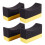 2x Contoured Auto Wheels Brush Sponge Tools For Tire Yellow+Black 1