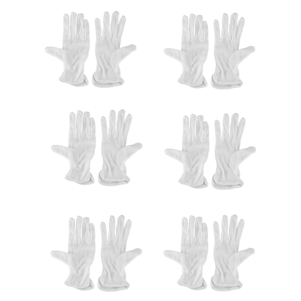 Pair Protective Anti-Slip White Cotton Work Driving Gloves 4852890871804