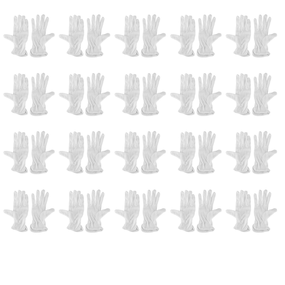 Pair Protective Anti-Slip White Cotton Work Driving Gloves 4852890871781