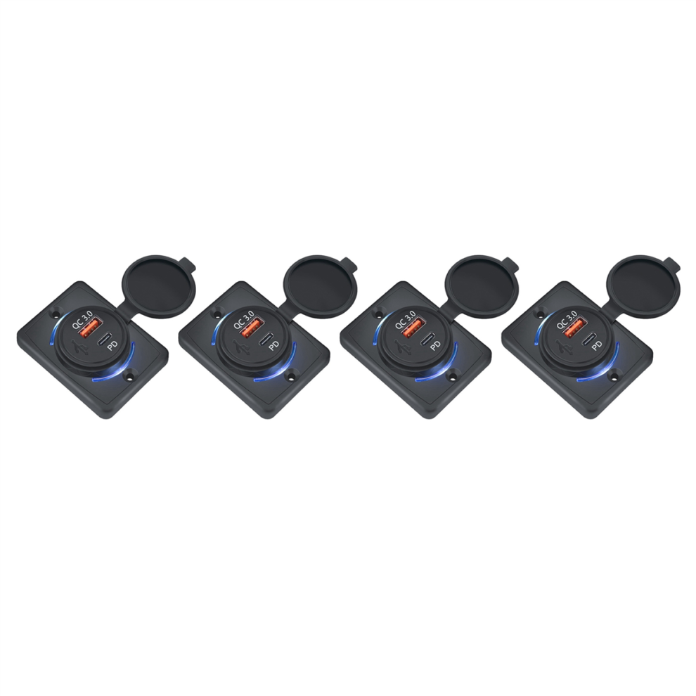 Car Charger Socket 18W And Qc 3.0 Usb For Car Boat Marine Rv Mobile 4852890879152