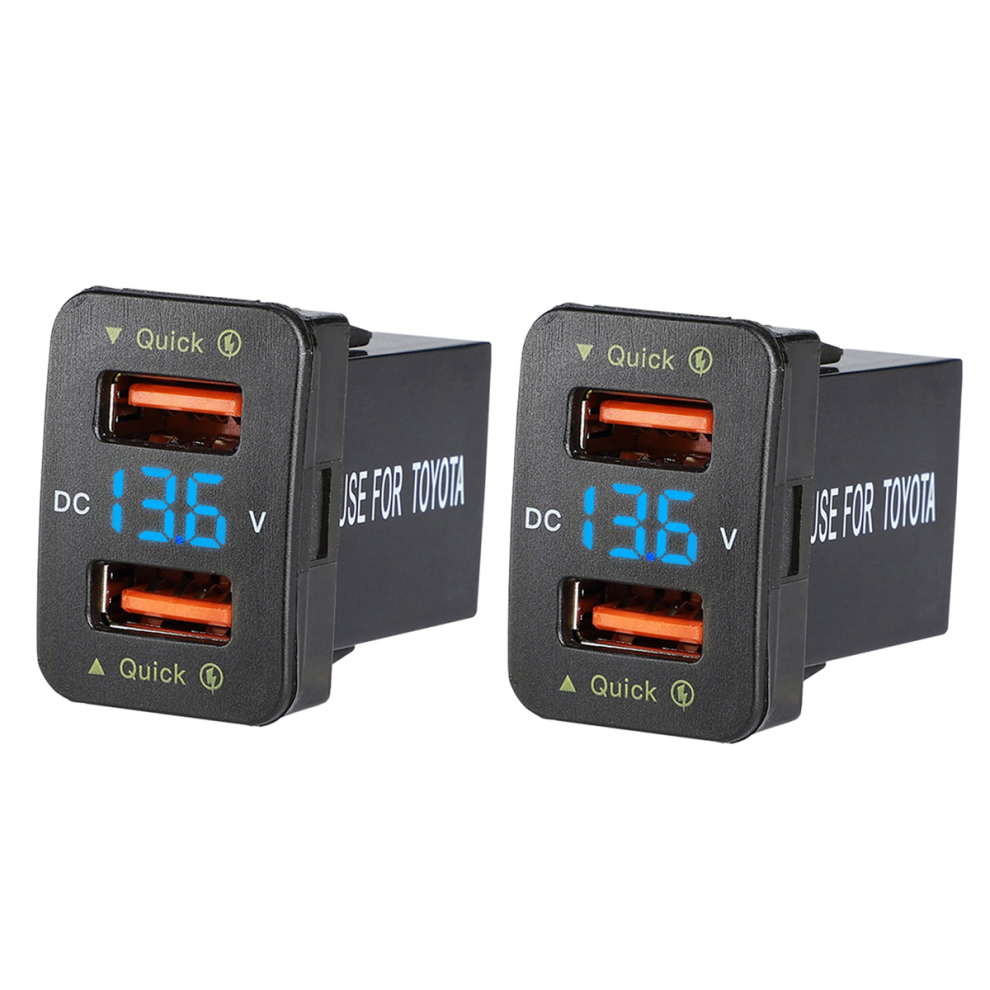 36W Fast Qc3.0 Dual Usb Fast Charger With Voltage For Blue 4852890879039