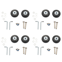 2set 45x19mm Luggage Suitcase/Inline Outdoor Replacement Wheels Black