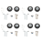 2set 45x19mm Luggage Suitcase/Inline Outdoor Replacement Wheels Black 1