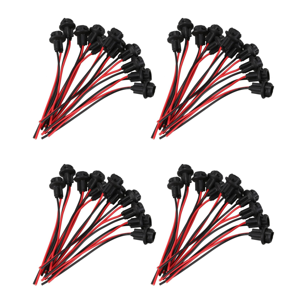 10X T10 W5w 168 194 Lamp Holder Socket Glass Base Lamp Socket, Black 4852890886457