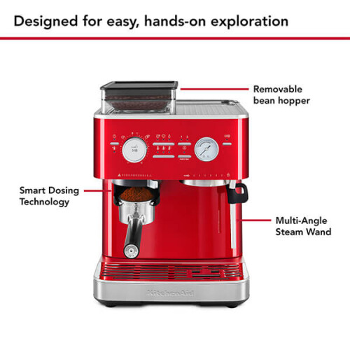 KitchenAid KitchenAid Espresso Machine with Burr Grinder Candy Apple Red 1