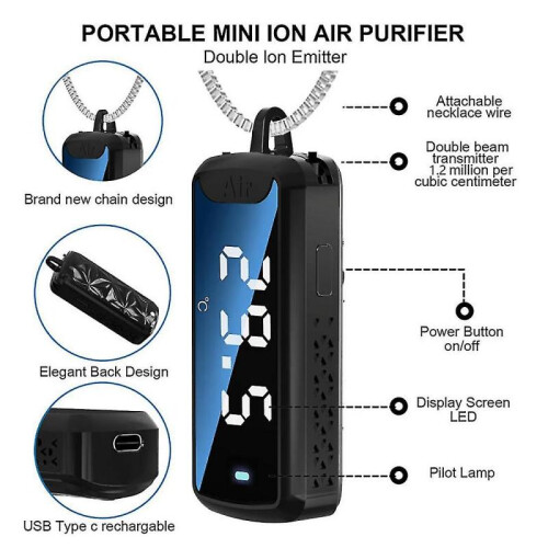 120 Negative Hanging Neck Purifier Personal Wearable Mini Portable Temperature Measurable P 1