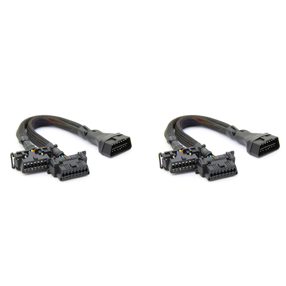 Obd2 Cable Obdii Male To 2 Female Splitter Car Computer Socket 30Cm 4852890801306
