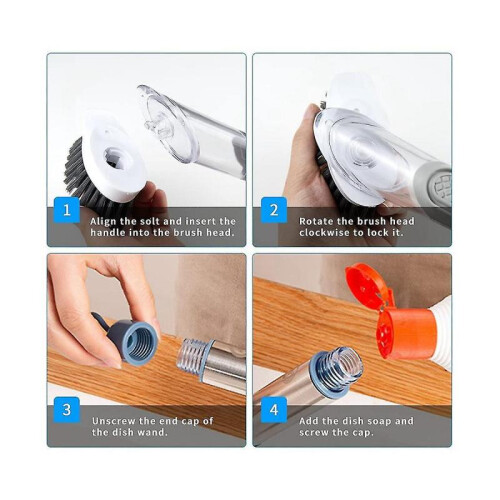 Dish Cleaning Brush- Dispensing Dish Brush Set 4 Replacement Stora H for Dish Po 2