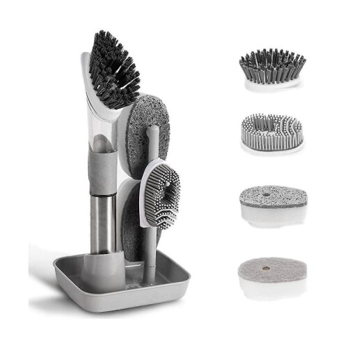 Dish Cleaning Brush- Dispensing Dish Brush Set 4 Replacement Stora H for Dish Po