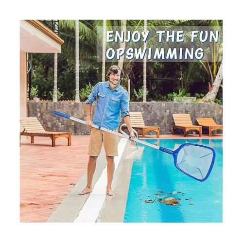 Pool Filter with Telesco Pole And Nylon Medium Mesh Cleaning Tool To Remove Leave 2