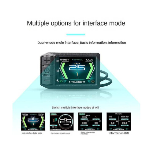 Electric Ycle Lcd 600c Display Speed Indicator Computer for Hub 24v 36v 48v 52v S 1