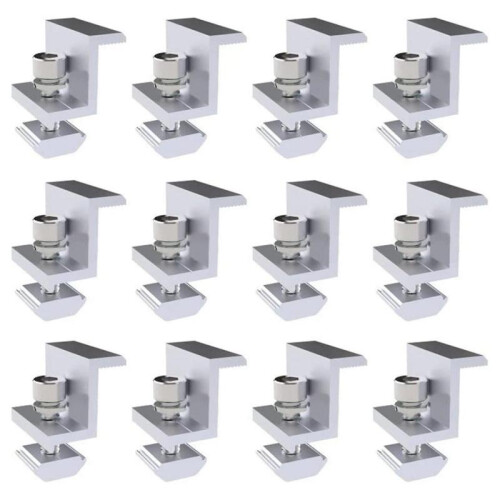 12pcs Solar End Solar Panel Mounting Brackets,adjable Pv Photovoltaic Mounting Brack
