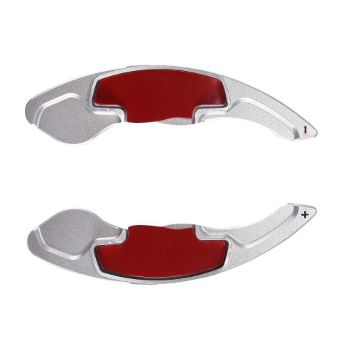 2pcs Silver Steering Wheel Shift Paddle Shifter Extens For- 2