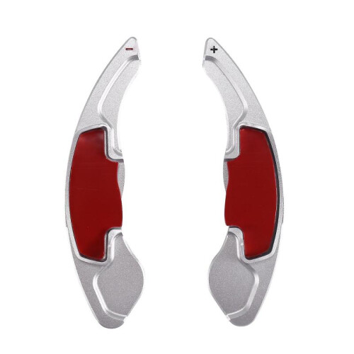 2pcs Silver Steering Wheel Shift Paddle Shifter Extens For- 1