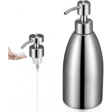 500ml Liquid Soap Dispenser + Stainless Steel Foam Pump Dispensers Shower Gel