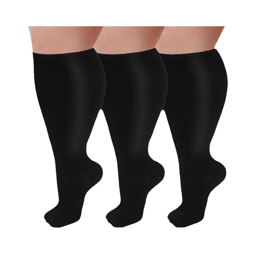 Black ( 03, 7XL) Plus Size Compression Socks Wide Calf Support For Men And Women 2XL-7Xl