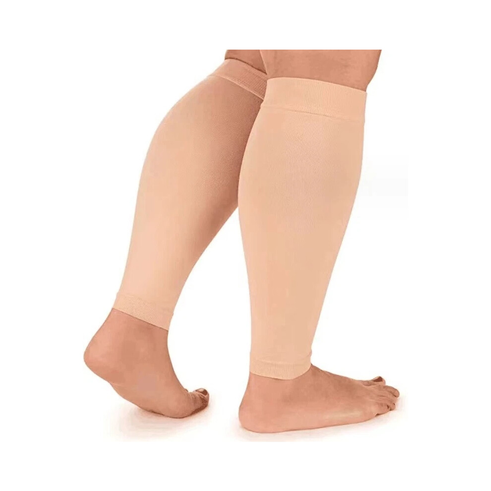 (Skin 01, 3XL) Plus Size Compression Socks Wide Calf Support for Men And Women  2XL-7XL New