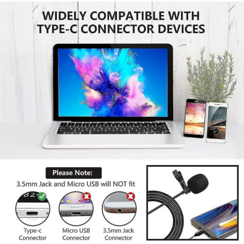 Usb Type C Clip-on Lapel Microphone for The Phone 1