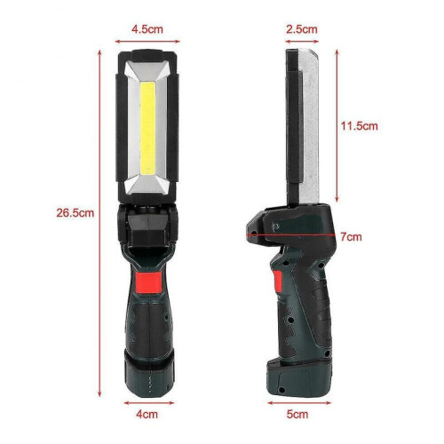 Usb Rechargeable Cob Led Slim Work Light Lamp Flashlight Inspect Folding Torch 2