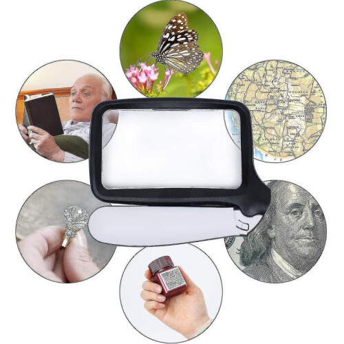 2 Times Folding Reading Magnifier 5 Led Light Magnifying Glass 1