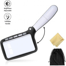 2 Times Folding Reading Magnifier 5 Led Light Magnifying Glass