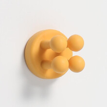 (Yellow) 6pcs Silicone Adhesive Hook Utility Stand Plug Cable Holder Key Hook For Bathroom Kitchen