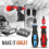 (Red) Hex Shanked Non-slip Screwdriver Handle With Screwdriver Bits Repair Kit 5