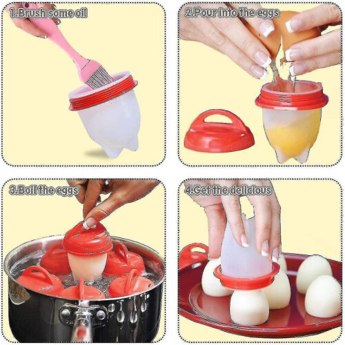 6pcs Silicone Egg Cookers High Temperature Non-stick 1