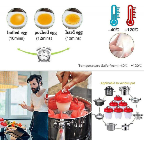 6pcs Silicone Egg Cookers High Temperature Non-stick 2