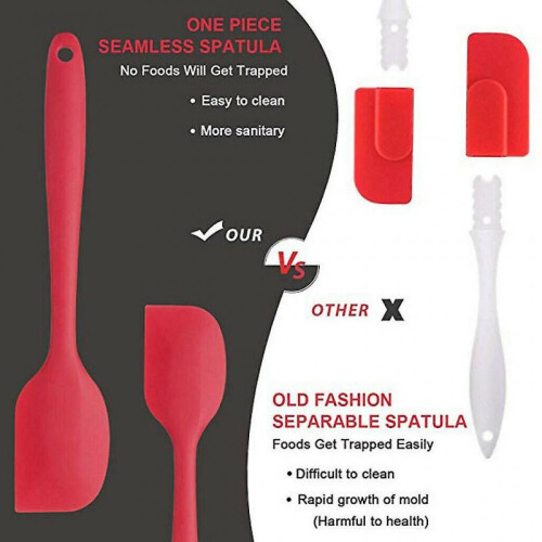 Spatula Set Silicone Nonstick Scraper Kitchen Baking Cooking 6 Piece Gift 2